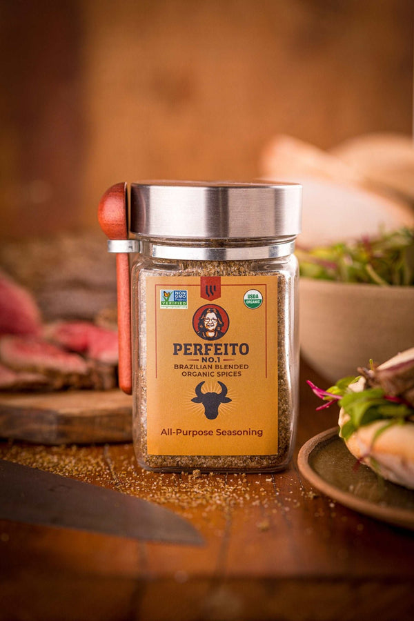 Chef's All-Purpose Blend - Versatile Brazilian Beef Seasoning, Organic & Gourmet, with Fresh Garlic -6.4oz - Perfeito Foods