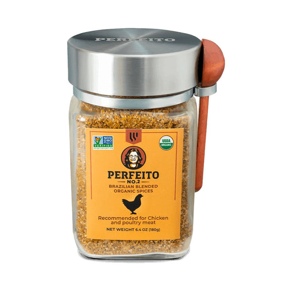 Chef's Choice - Brazilian Poultry Spice Blend, Organic & Gourmet, with Fresh Garlic - 6.4oz - Perfeito Foods