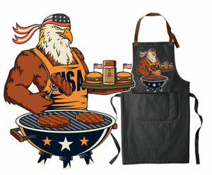 Patriotic Kitchen Essential - American Eagle Apron with Durable, Stylish Denim-like Material - Perfeito Foods