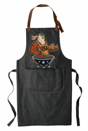 Patriotic Kitchen Essential - American Eagle Apron with Durable, Stylish Denim-like Material - Perfeito Foods
